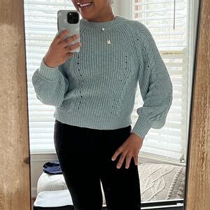 American Eagle Blue Ribbed Sweater size XS